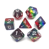 Jolie irisation 5 couches de dés en résine polyédrique colorée du MDN pour le jeu de rôle