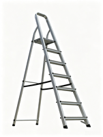 Échelle pliante de sécurité en forme de A avec main courante et sangle de stabilisation, pieds antidérapants, échelle à marches en aluminium pour la maison