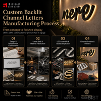 Letras Luminosas Acrílicas con Retroiluminación LED, Alimentación por Batería/Enchufe, Control Remoto para Dirección y Publicidad en Bares, Hoteles y Tiendas