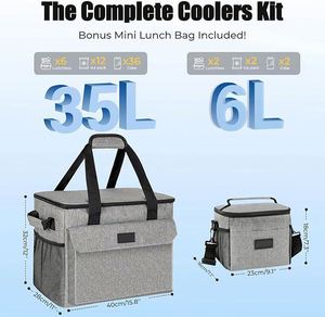 Bolsa Refrigerante Plegable Impermeable Personalizada, Superventas, en Múltiples Especificaciones, Reutilizable/para Entrega de Alimentos/para Carrito - Product Image 2