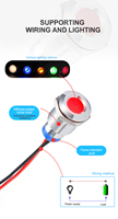 Interrupteurs à bouton-poussoir électriques marche/arrêt en laiton, entièrement éclairés par LED, étanches, à bornes à vis, 2NO/1NO1NC, courant max 10A, niveau IP65
