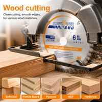 Lame de scie circulaire TCT de haute qualité de 6 pouces (150 mm) avec pointe en carbure de tungstène pour la coupe du bois dur, du contreplaqué et du MDF