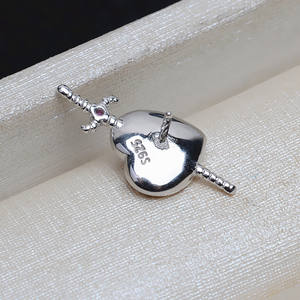 Abalorio de Plata S925 Hecho a Mano con Forma de Espada y Corazón, Accesorios de Espada Grande, Estilo Barroco, para Joyería DIY, Componentes Versátiles - Product Image 3