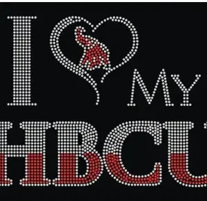 Transferts personnalisés à repasser sur strass I Love My HBCU Hotfix Strass Motifs pour t-shirts