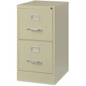 Alera Economy Vertical File <b>Drawers</b> Two-<b>Drawer</b> Letter-Size 15\" X 22\" X 28.37\" Steel Movable <b>Office</b> Cabinet Putty Color - Product Image 3