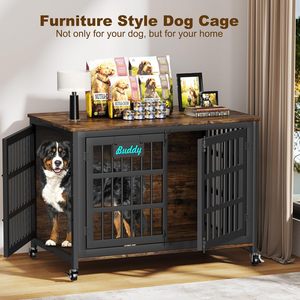 <strong>Dog</strong> Crate Furniture with Name Tag, Heavy Duty <strong>Dog</strong> <strong>Kennel</strong> Indoor for <strong>Large</strong> <strong>Dogs</strong>, Escape-Proof and Chew-Proof <strong>Dog</strong> Cage - Product Image 6
