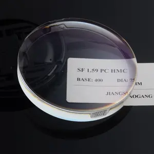 SF 1.59 lensa kosong optik polikarbonat, 32 Pc bening/lensa hitam dengan mantel uv R/g penglihatan tunggal 190 pernah jelas Dp100 65/70mm