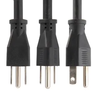 NEMA 5-15P Standar Amerika Serikat 3 Pin Kabel Daya AC SPT SJT SVT SJTW US Plug Kabel Listrik ULCable 3 CABANG