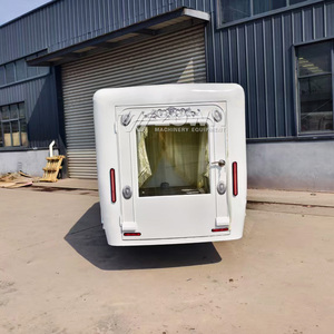 Voiture funèbre blanche décorative avec remorque, ornements en relief, fenêtre transparente et rideau à franges - Product Image 5