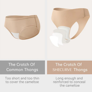 Tanga Deportiva Sin Costuras para Mujer, Ropa Interior de Yoga Invisible, Anti-Camel Toe, Transpirable, con Almohadilla de Algodón - Product Image 3