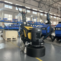 Ponceuse à béton automatique à 9 têtes avec moteur, type humide/sec, haute efficacité pour le polissage et le ponçage