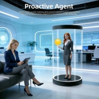 Cilindro de Exhibición de Hologramas 3D Interactivo con IA |   Pantalla LCD Transparente para Publicidad con Software para Exposiciones y Eventos