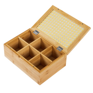 Tre gỗ túi trà hộp lưu trữ với mây nắp gỗ mây Hộp Quà Tặng Bao bì hộp - Product Image 4
