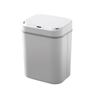 Smart Sensor Trash Can Rectangular White Automatic Lid Built In Battery For Home Kitchen Bedroom Bathroom Recycling - Product Image 3