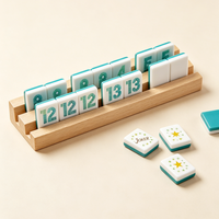 Tuiles de Mahjong Artistiques Modernes en Acrylique Personnalisables pour Jeu de Rummy Géométrique, Idéales pour Tournois, Jeu Décontracté et Fêtes