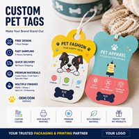 Étiquettes suspendues en papier personnalisées imprimées avec logo sur mesure pour vêtements pour animaux de compagnie, plusieurs formes disponibles, livraison rapide