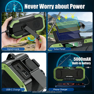 อัลเล็คเตอร์ ออล-เทอร์เรน ซาวด์ ชิลด์ APH-SR19 ลำโพงบลูทูธกันน้ำ แบตเตอรี่ 5000mAh ชาร์จพลังงานแสงอาทิตย์/มือหมุน วิทยุ NOAA/AM/FM พร้อมฟังก์ชั่น SOS - Product Image 2