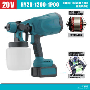 Pulverizador de <span class=keywords><strong>pintura</strong></span> alimentado por batería de grado industrial de 21V portátil personalizado <span class=keywords><strong>pistola</strong></span> pulverizadora eléctrica de alto rendimiento para pared de Metal DIY inalámbrico - Product Image 4