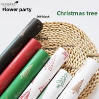 Papier d'emballage écologique et recyclable pour bouquets de fleurs de Noël, vente en gros transfrontalière pour usines de fleurs, emballage cadeau