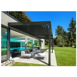 Atacado Preço De Fábrica Pergola Com Grelhas Móveis Elétrica Inteligente À Prova D' Água Piscina Pergola