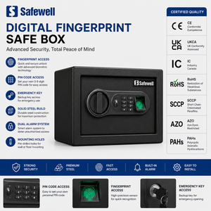 <span class=keywords><strong>Coffre</strong></span>-<span class=keywords><strong>fort</strong></span> de Sécurité Numérique Safewell Simple à Clavier Électronique et Empreinte Digitale, Ignifuge F0901S - Product Image 1
