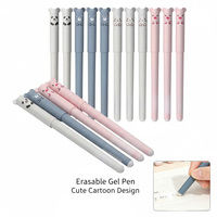 Bolígrafo de Gel Borrable de Plástico Personalizado al por Mayor, 0.38mm, con Adorno de Animalito Kawaii, Tinta Azul y Negra, Escritura Suave, para Estudiantes y Niños, Regalo