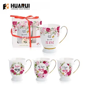 Bán hàng nóng tùy chỉnh 15OZ đầy màu sắc Chén GốM Sứ cốc trà với Infuser và nắp