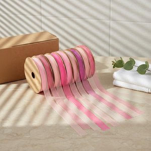 Tissu d'organza élégant de haute qualité, <span class=keywords><strong>ruban</strong></span> transparent léger et doux pour l'emballage de bouquets de fleurs, l'emballage de cadeaux, la fabrication d'artisanat - Product Image 3