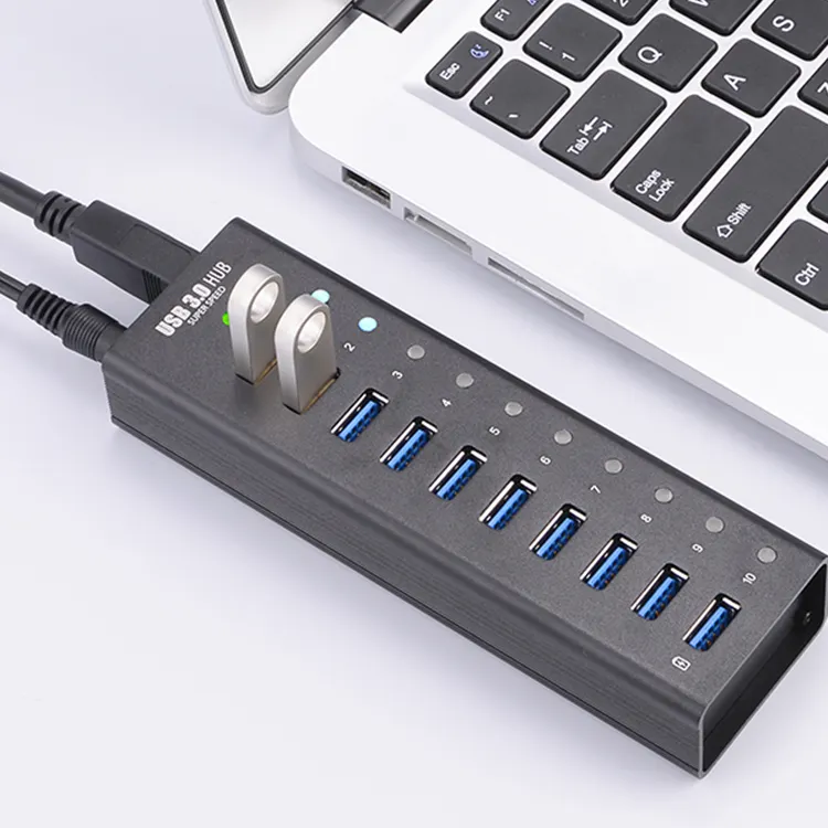 PULWTOP 8-in-1 usb c hub 3.0 docking station 8/10 in 1 usb hub 10/7 ports for laptop tablet usb c to ethernet adapter