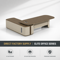 Bureau de direction moderne en MDF E1 thermoformé avec boîte à câbles multifonction et serrure à code