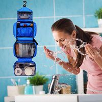 Lager Capacité Pratique Résistant à l'eau Grande trousse de toilette de voyage Sac de rasage Sac de lavage portable pour trousse de maquillage pour crochet de voyage