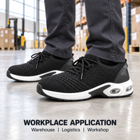 Chaussures de sécurité personnalisées EN ISO 20345 S1PL à embout en acier avec semelle intermédiaire en Kevlar, baskets de travail tricotées pour les travailleurs d'entrepôt et d'usine