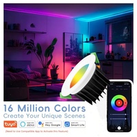 Fête intelligente RVB APP télécommande LED downlight maison dimmable cct intérieur encastré intelligent plafond lumières vers le bas