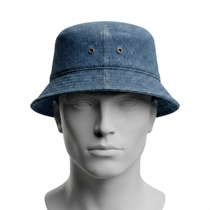 Sombrero de Pescador de Mezclilla con Ojales Metálicos, Protección Solar, para Exteriores, Venta al por Mayor, Logotipo Personalizado, Alta Calidad, OEM, ODM, MOQ Bajo - Product Image 1