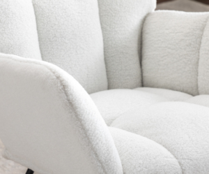 <span class=keywords><strong>Fauteuil</strong></span> à <span class=keywords><strong>bascule</strong></span> moderne en tissu Teddy, <span class=keywords><strong>fauteuil</strong></span> d'appoint portable pour salon, ivoire - Product Image 6