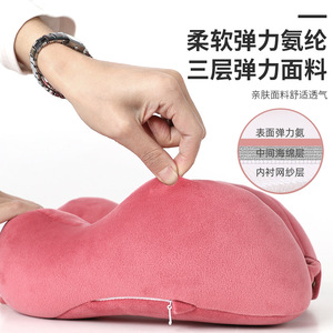 ท็อปเทนเตอร์หมอนรองคอรูปตัวยู 28x26x14 ซม. หมอนเดินทางแบบพกพาสำหรับผู้ใหญ่วัสดุโพลีเอสเตอร์สีทึบ - Product Image 2