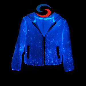 Glow in Dark Party Jacket - <strong>LED</strong> Fiber Optic Hoodie for <strong>Men</strong>/Women - USB Rechargeable - Product Image 4
