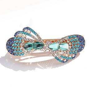 Horquilla de primavera con diamantes de imitación, horquilla con lazo de cristal colorido, joyería elegante para el cabello de mamá, pinza de pelo de aleación de gran tamaño - Product Image 3