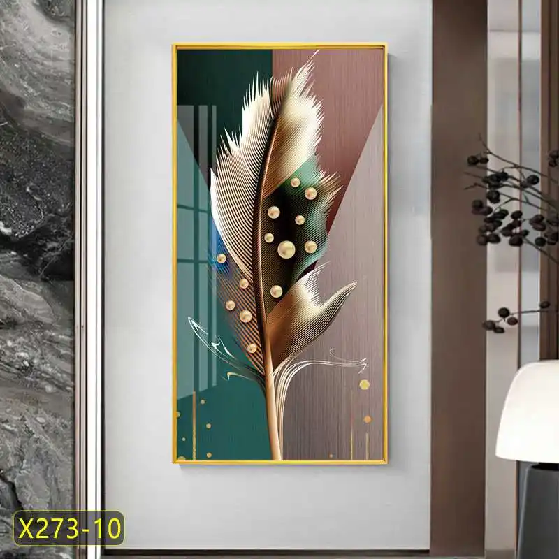 Luxury Nordic color feather decoration wall art picture high-definition printing canvas living room home frame hanging painting