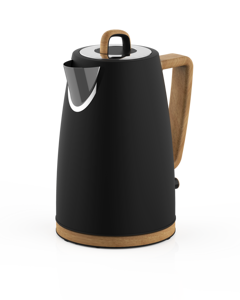 Matte Black Wood Grain Retro Electric <b>Kettle</b> 1.7L Stainless Steel <b>Water</b> Boiler <b>with</b> Washable <b>Filter</b> for Home Kitchen - Product Image 3