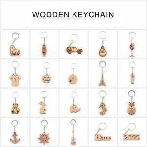 Rich Experience Wood Made Keychains Custom Design Wooden Keyring Guitar Keychain - Product Image 2