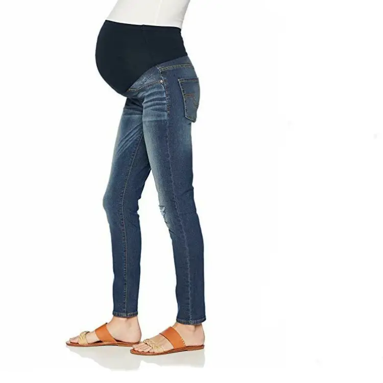 100% хлопковые джинсы для беременных Весна Осень Беременность эластичные тонкие брюки джинсовые брюки для беременных женщин большие размеры L-5XL