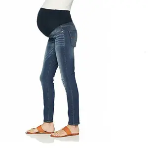 100% Cotton Maternity Jeans Spring Autumn Pregnancy Elastic Thin Trousers Denim Pants for Pregnant Women Plus Size L-5XL