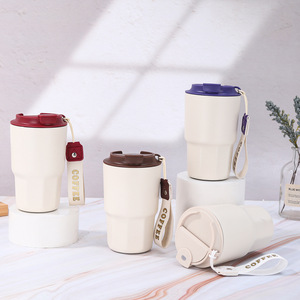 Stainless Steel Tumbler 316 Vacuum <b>Insulated</b> Coffee <b>Mug</b> With Strap For Travel - Product Image 1
