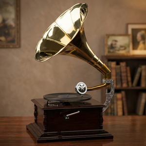 Gramophone carré brun d'Inde - Product Image 2