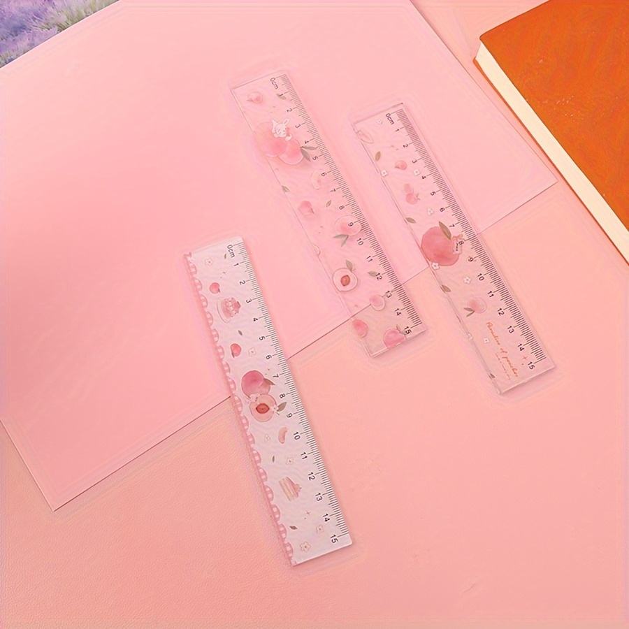 Cartoon Cute and Beautiful Peach Transparent Acrylic Ruler Back to ...