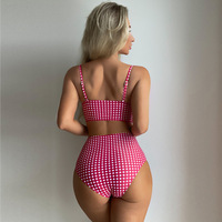 2025 Hete Verkoop Zomer Sexy Strandkleding Pak Driehoekige Mesh Stiksels Tweedelige Plus Size Strakke Sexy Hoge Taille Split Strandbikini