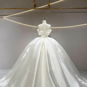 Abito da sposa Jancember JFH50 <span class=keywords><strong>Princess</strong></span> con spalle scoperte, pizzo floreale e linea impero. - Product Image 6