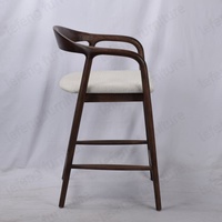 Tabourets de bar modernes en bois massif de noyer, chaises de salle à manger en bois de haute qualité avec coussin de siège pour bar, îlot de cuisine