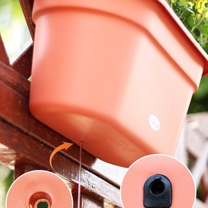 Pots de fleurs suspendus en plastique PP léger et écologique, semi-circulaires, drainage, pour <span class=keywords><strong>balcon</strong></span> mural extérieur - Product Image 3